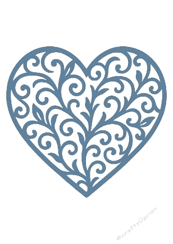 Floral Heart Ornament | Decorative Cut File | SVG and Silhouette Files