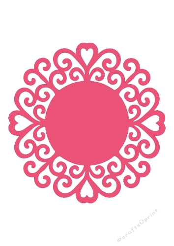 Heart Circle Ornament | Decorative Cut File | SVG and Silhouette Files