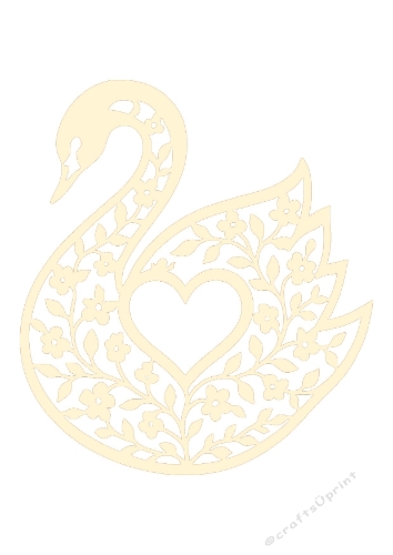 Floral Swan Silhouette | Decorative Cut File | SVG and Silhouette Files