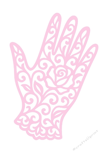 Floral Hand Silhouette | Decorative Cut File | SVG and Silhouette Files