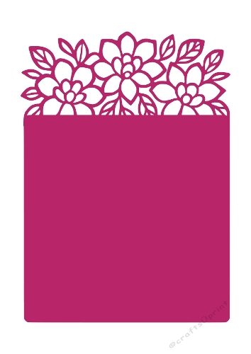 Floral Top Border Card Template | Decorative Cut File | SVG and Silhouette Files