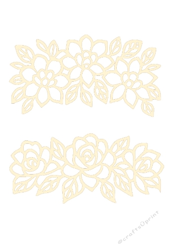 Floral Lace Borders Set | Decorative Cut Files | SVG and Silhouette Files