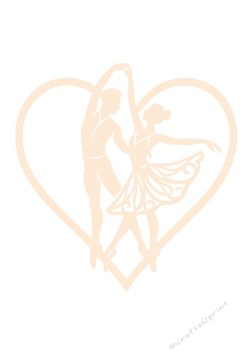 Ballet Couple Heart Silhouette | Decorative Cut File | SVG and Silhouette Files