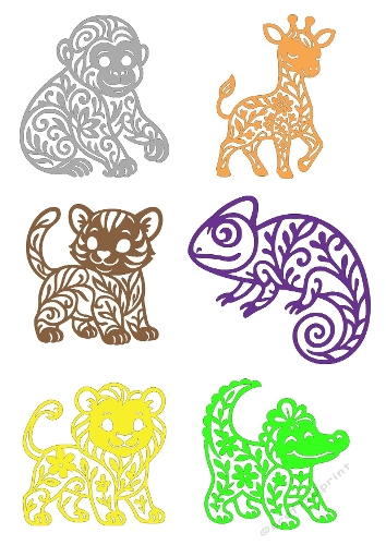 Ornamental Animals Silhouette Set | Decorative Cut Files | SVG and Silhouette Files