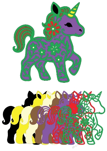 Ornamental Unicorns Silhouette Set | Decorative Cut Files | SVG and Silhouette Files