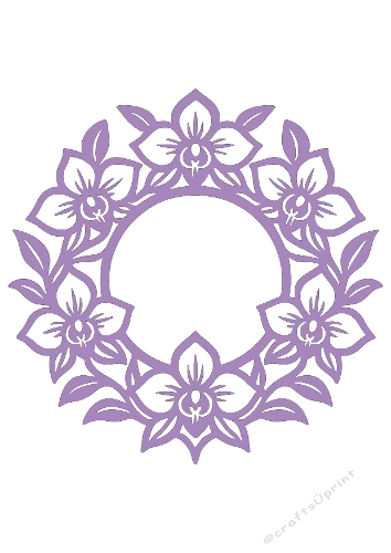 Floral Circle Wreath | Decorative Cut File | SVG and Silhouette Files