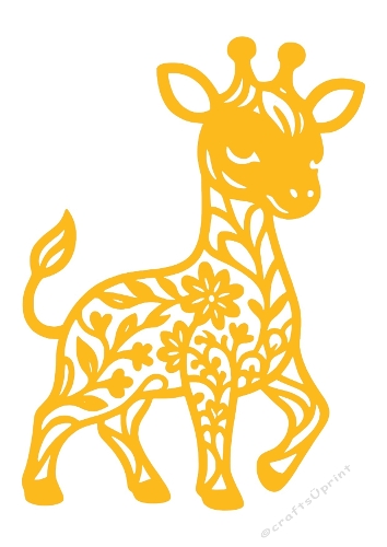 Ornamental Giraffe Silhouette | Decorative Cut File | SVG and Silhouette Files