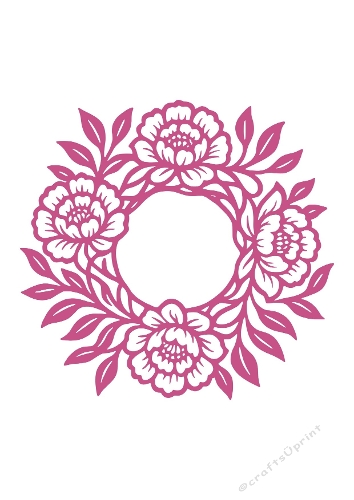 Ornamental Floral Circle Wreath | Decorative Cut File | SVG and Silhouette Files