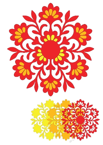 Ornamental Floral Motif Set | Decorative Cut Files | SVG and Silhouette Files