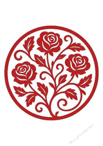 Ornamental Rose Circle | Decorative Cut File | SVG and Silhouette Files