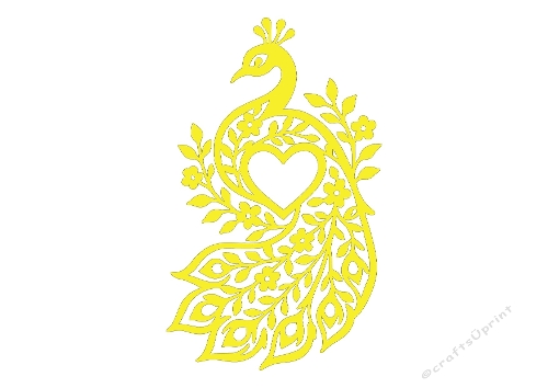 Decorative Peacock Silhouette – Floral Ornamental SVG Cutting File