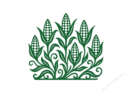 Decorative Corn Silhouette – Ornamental Farm Botanical SVG Cutting File