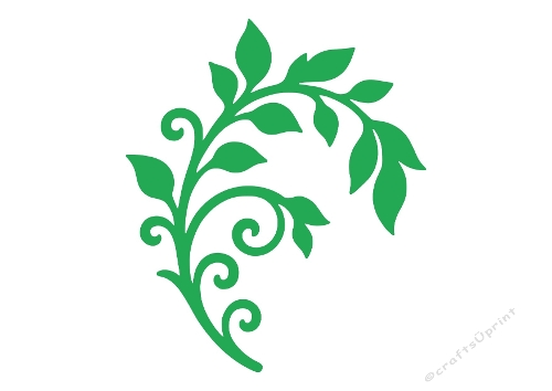 Decorative Vine Silhouette – Ornamental Botanical SVG Cutting File
