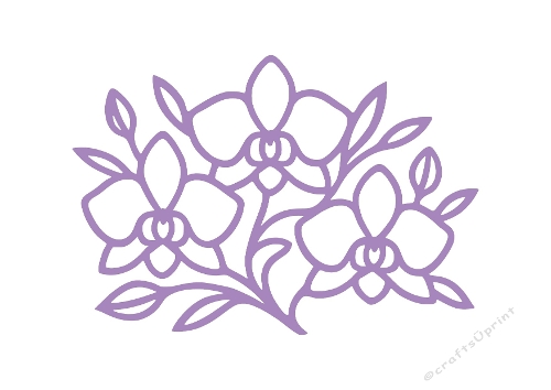 Orchid Line Art – Decorative Floral Silhouette SVG Cutting File