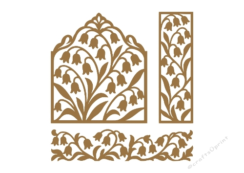 Bellflower Arch Set – Ornamental Floral Silhouette SVG Cutting File