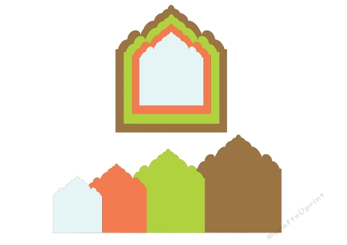 Layered Arch Frame Set – Ornate Geometric Silhouette SVG Cutting File