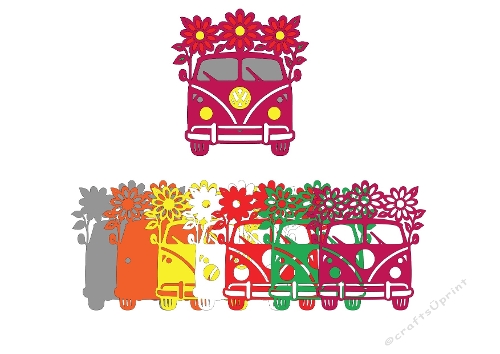 3D Floral Van Bundle – SVG & Silhouette Cutting Files