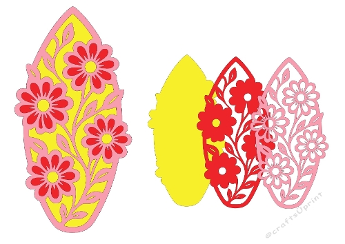 3D Layered Floral Oval – SVG & Silhouette Cutting File