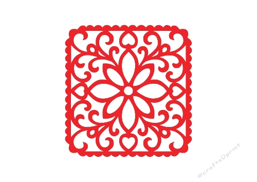 Red Floral Heart Mandala – SVG & Silhouette Cutting File