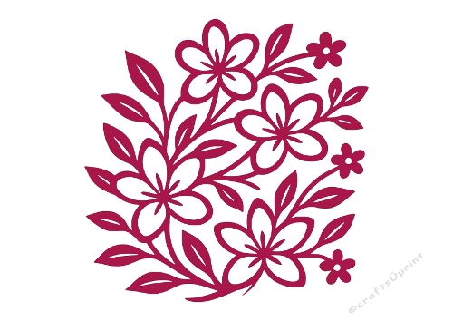 Floral Silhouette Pattern – SVG Decorative Cutting File