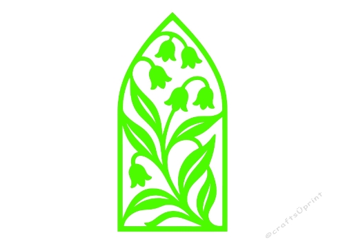 Gothic Floral Arch Silhouette – SVG Botanical Window Cut File