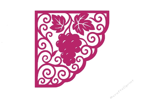 Grape Vine Corner Silhouette – SVG Ornamental Botanical Cut File