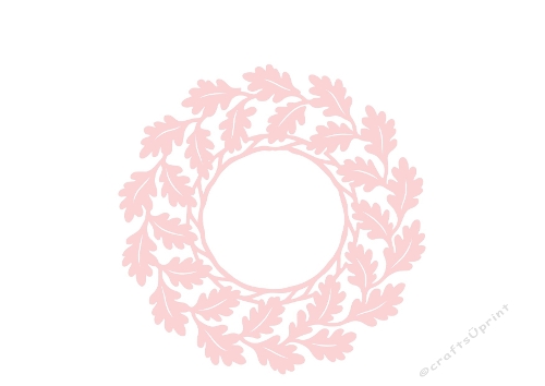 Elegant Leaf Wreath SVG – Oak‑Style Circular Frame for Cards & Silhouette Cutting