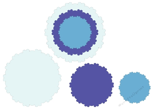 Scalloped Circle SVG Set – Layered Round Frames for Cards & Silhouette Cutting