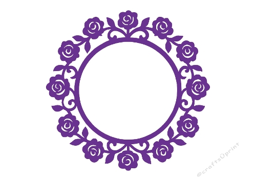 Rose Circle Frame SVG – Floral Wreath Cut File for Cards & Silhouette Crafts
