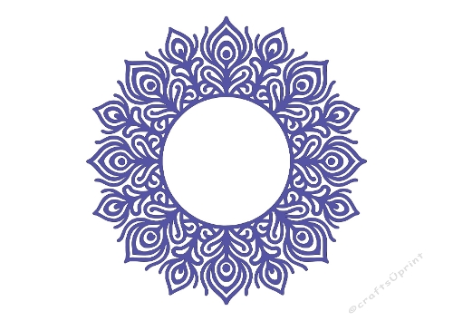 Elegant Mandala Circle SVG – Floral Geometric Frame for Cards & Silhouette Cutting