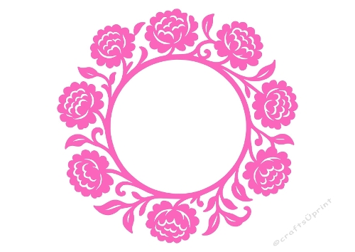 Decorative Flower Wreath Cut File for Cards & Silhouette Crafts