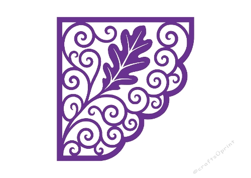 Decorative Swirl Corner Cut File for Cards & Silhouette Crafts