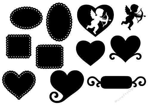  Romantic Silhouette Frames and Valentine Cut Files for Cards & Silhouette Crafts