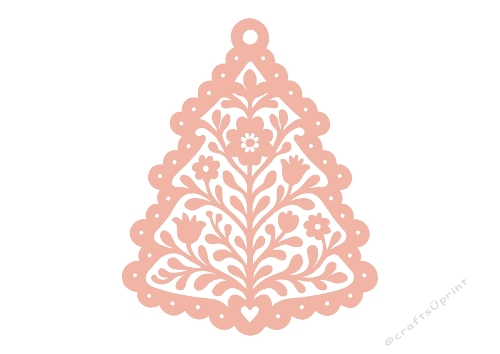 Decorative Hanging Holiday Cut File for Cards & Silhouette Crafts
