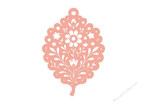 Floral Teardrop Ornament SVG
