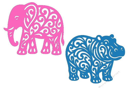 Patterned Safari Animal Cut Files for Cards & Silhouette Crafts