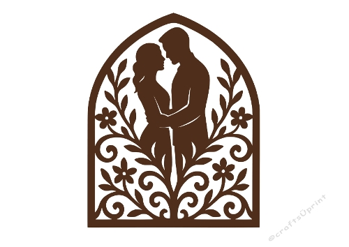Romantic Couple in Floral Arch