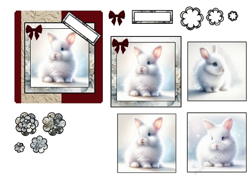White Bunny 3D Card Sheet