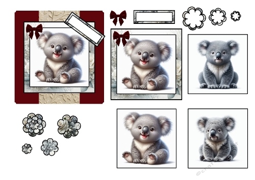 Baby Koala 3D Card Sheet 
