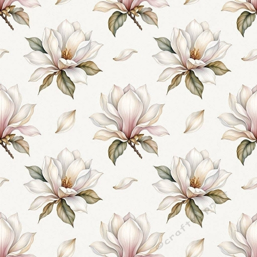 Luxury Watercolor Magnolia Seamless Pattern
