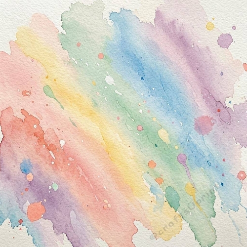 Pastel Rainbow Watercolor Wash 