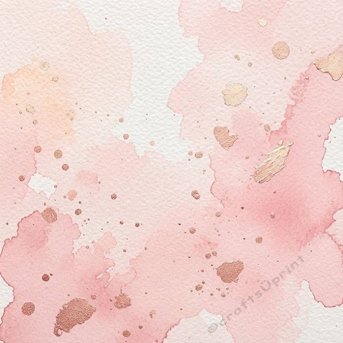 Blush Pink Watercolor Wash with Rose‑Gold Splashes 