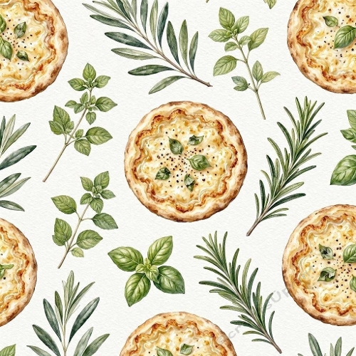 Four Fromagio Pizza Seamless Pattern