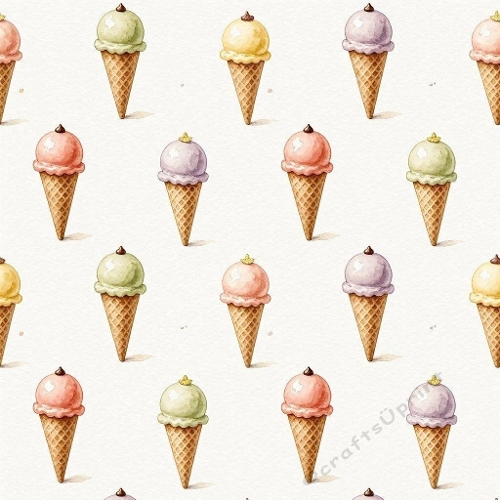 Tiny Ice Creams Seamless Pattern