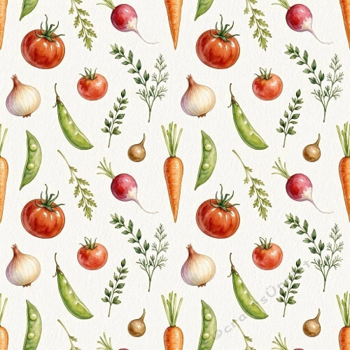 Tiny Vegetables Seamless Pattern 