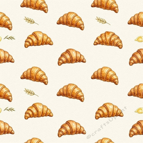 Tiny Croissants Seamless Pattern