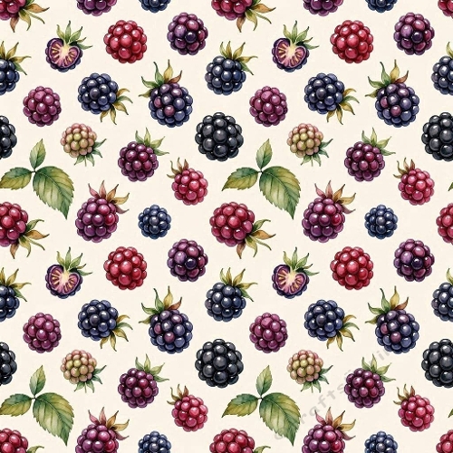 Luxury Botanical Watercolor Wallpaper Mixed Berries Seamless Pattern