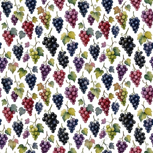  Colorful Grapes Seamless Pattern Premium Aquarelle Design