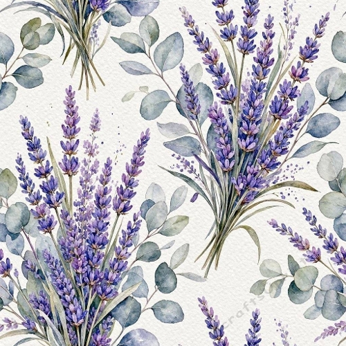 Lavender Bouquets Seamless Pattern