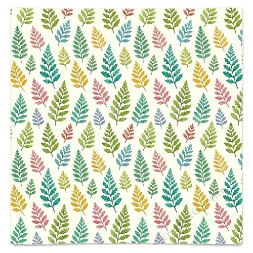 Colorful Fern Leaves Seamless Pattern